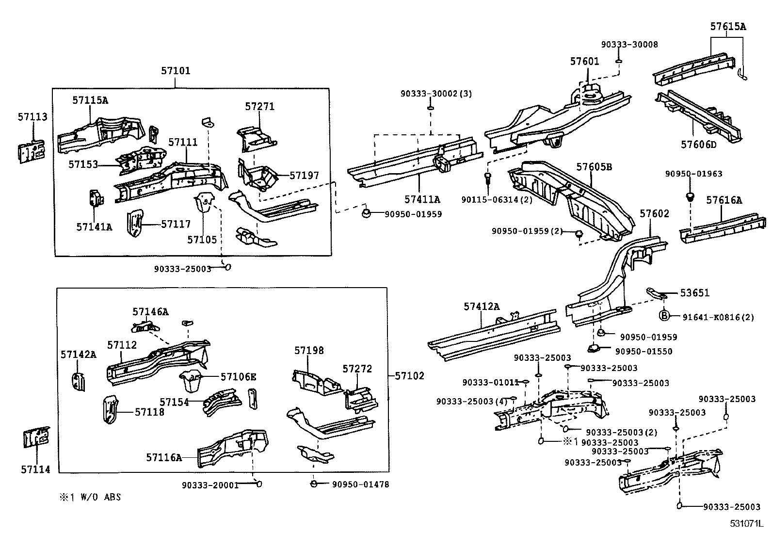 57111-02080 MEMBER, FRONT SIDE, RH product image