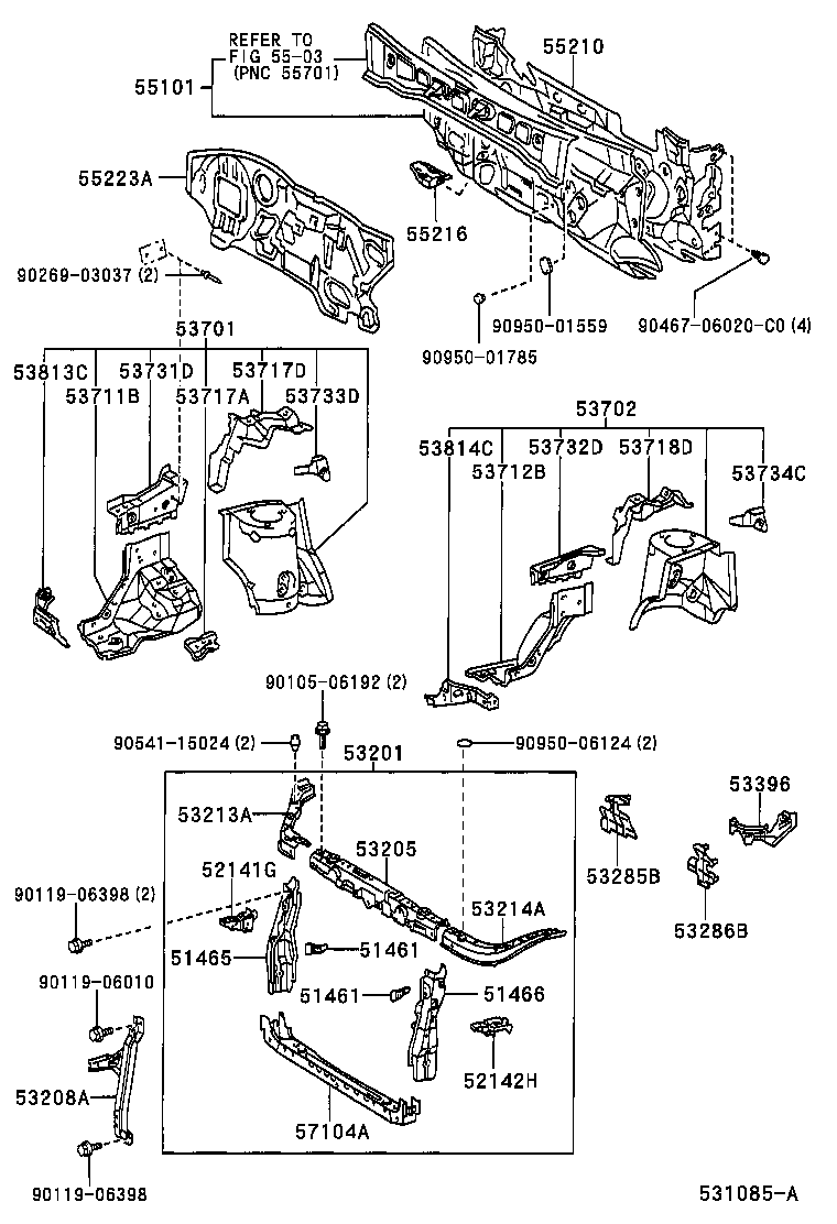 53701-44030 APRON SUB-ASSY, FRONT FENDER, RH product image