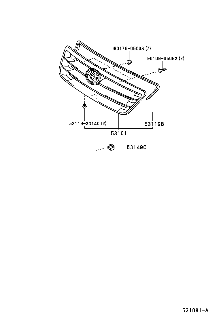 53149-44020 PROTECTOR, RADIATOR GRILLE, NO.2 product image