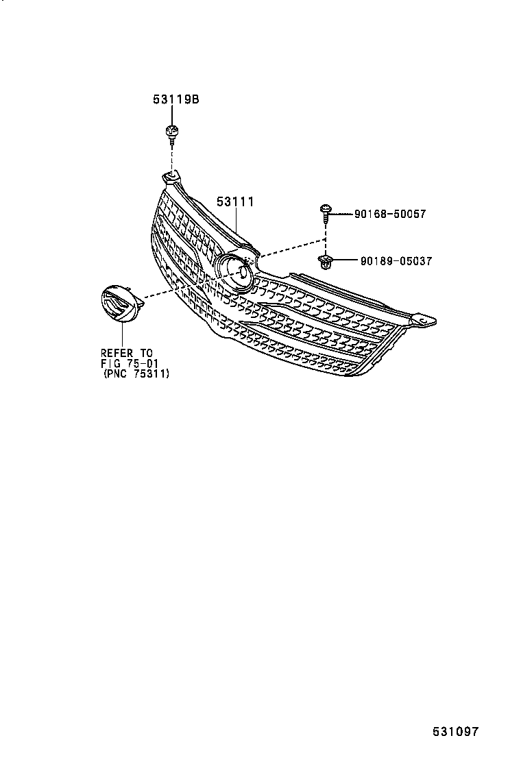53111-13240 GRILLE, RADIATOR product image