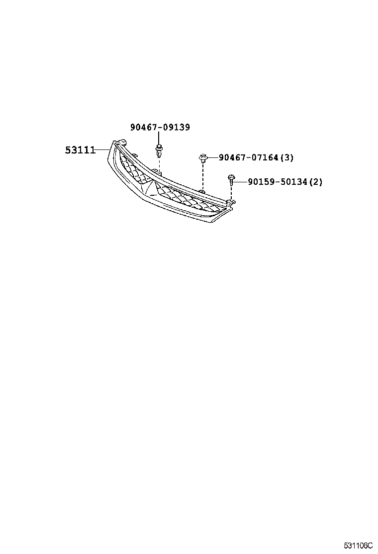 53111-28360 GRILLE, RADIATOR product image
