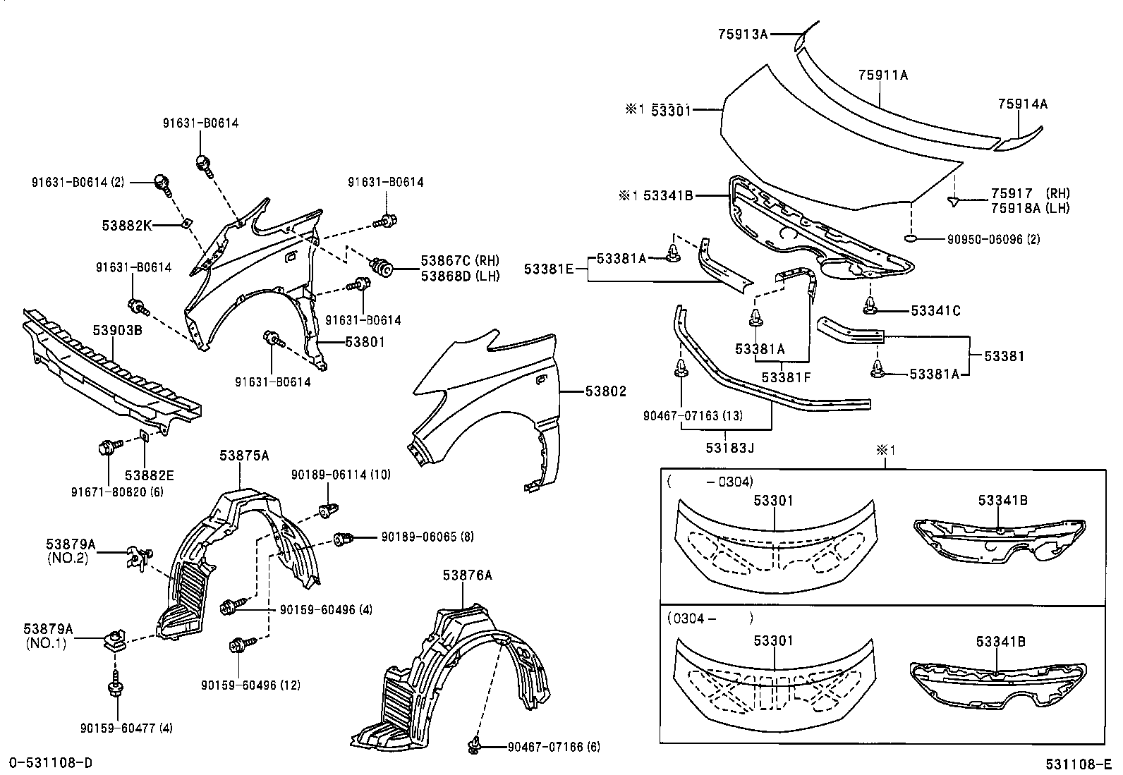 53806-28010 LINER, FRONT FENDER, LH product image