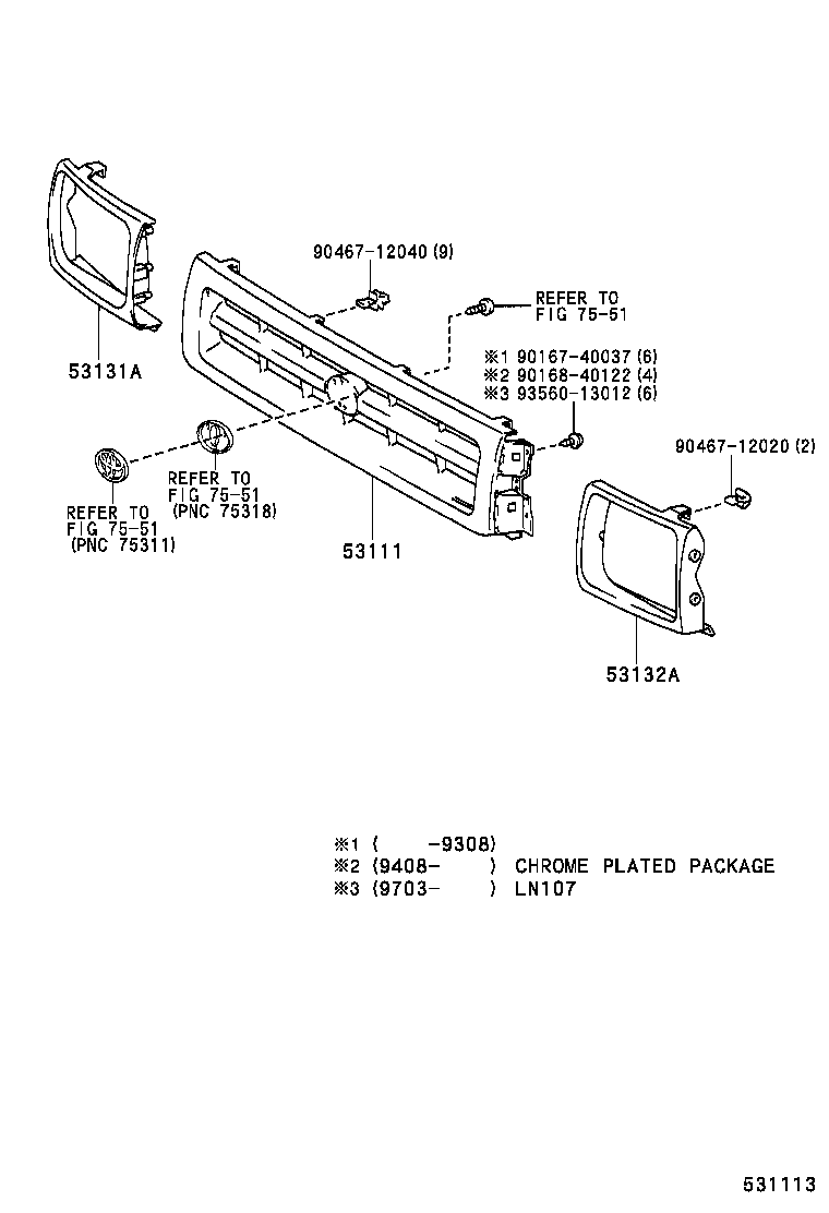 53111-35180 GRILLE, RADIATOR product image