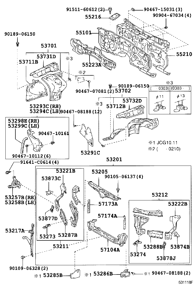 53701-51040 APRON SUB-ASSY, FRONT FENDER, RH product image