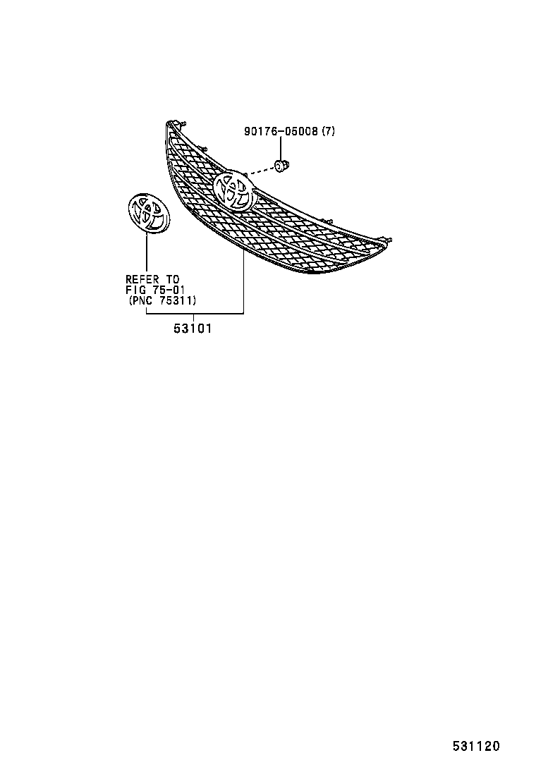 53119-YC030 PROTECTOR, RADIATOR GRILLE product image