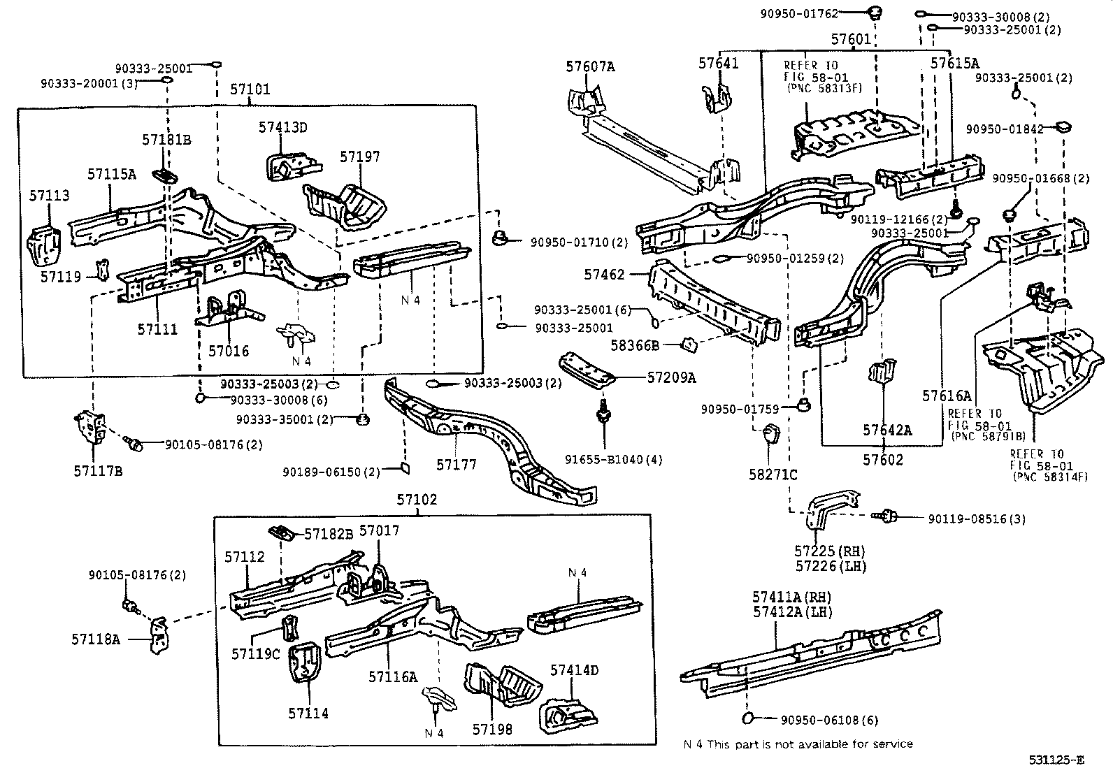 Toyota 57198-51010 BOX, TORQUE, FRONT LH