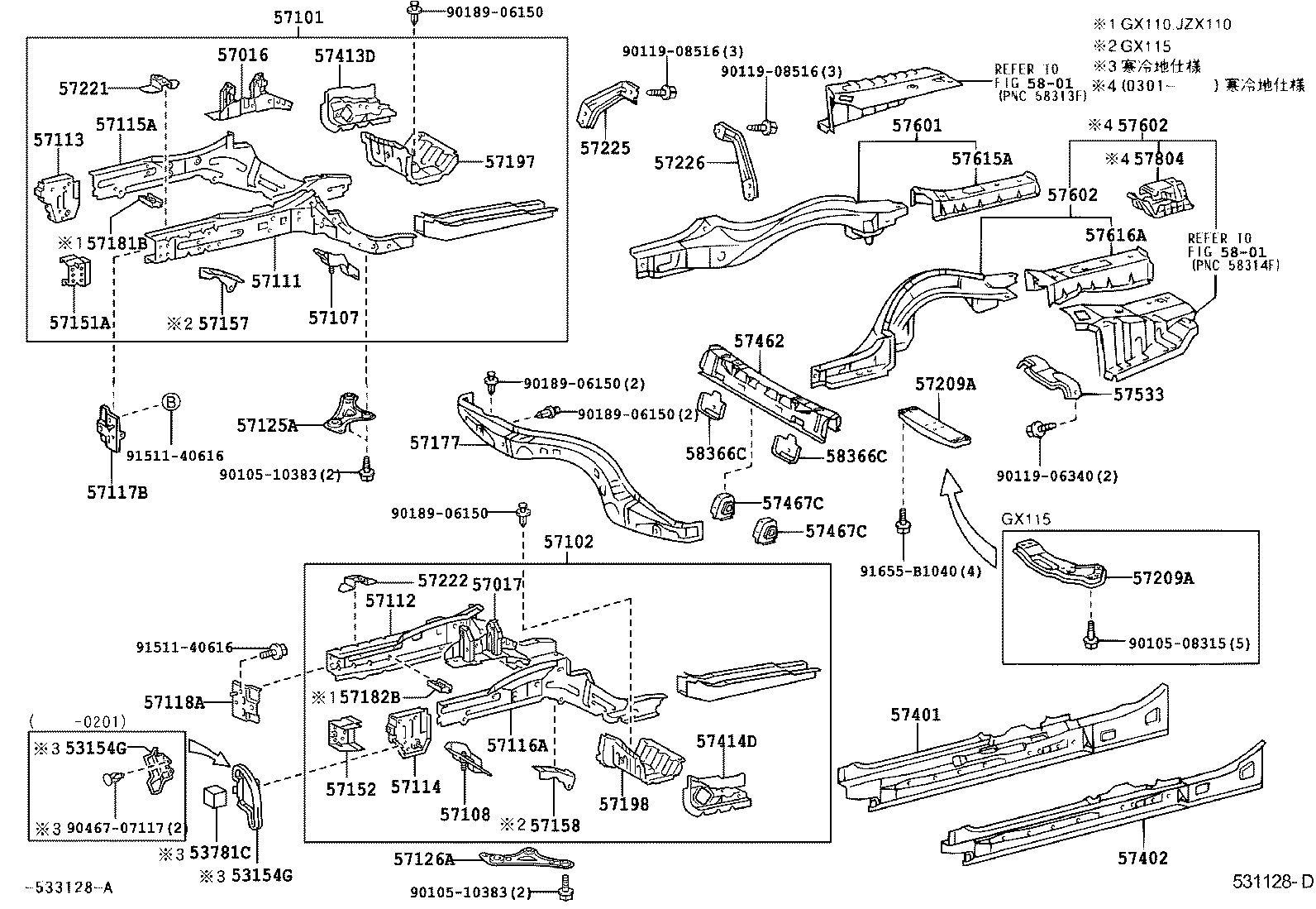 53154-22050 GUIDE, RADIATOR GRILLE SIDE AIR, LH product image