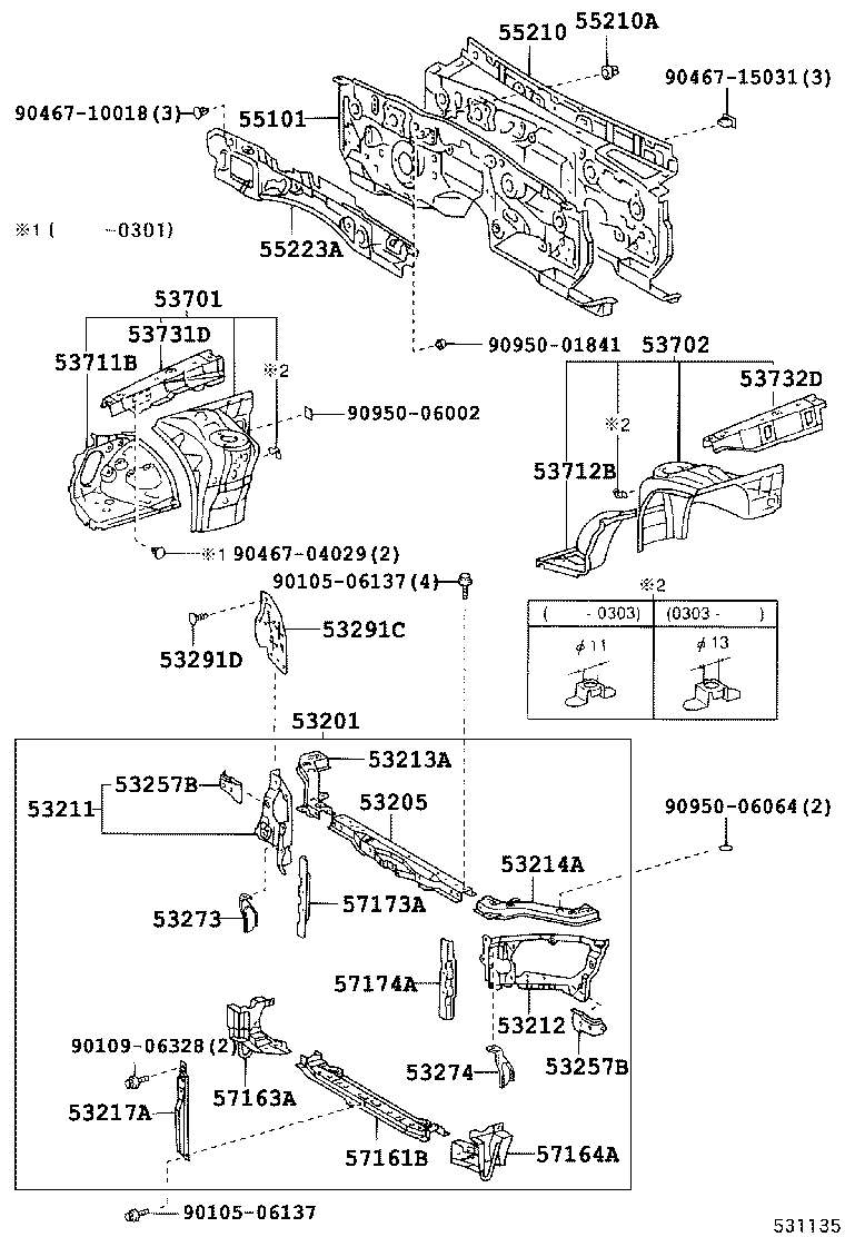 53702-22701 APRON SUB-ASSY, FRONT FENDER, LH product image