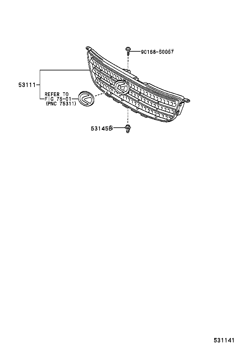 53115-50020 BRACKET, RADIATOR GRILLE product image