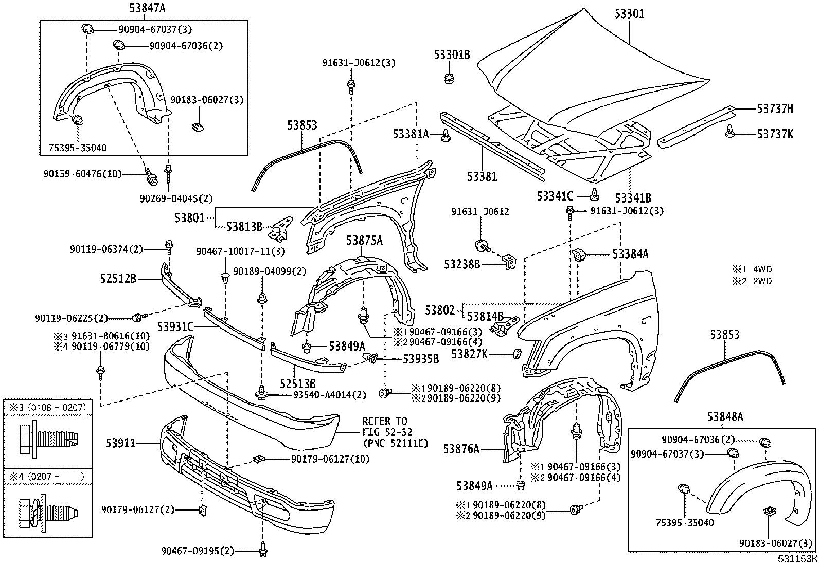 53802-35210 FENDER SUB-ASSY, FRONT LH product image