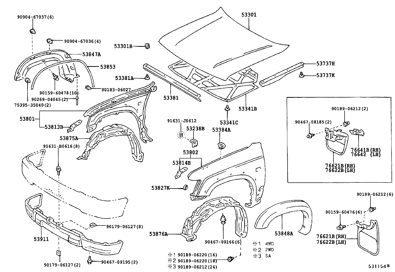 53802-35271 FENDER SUB-ASSY, FRONT LH product image