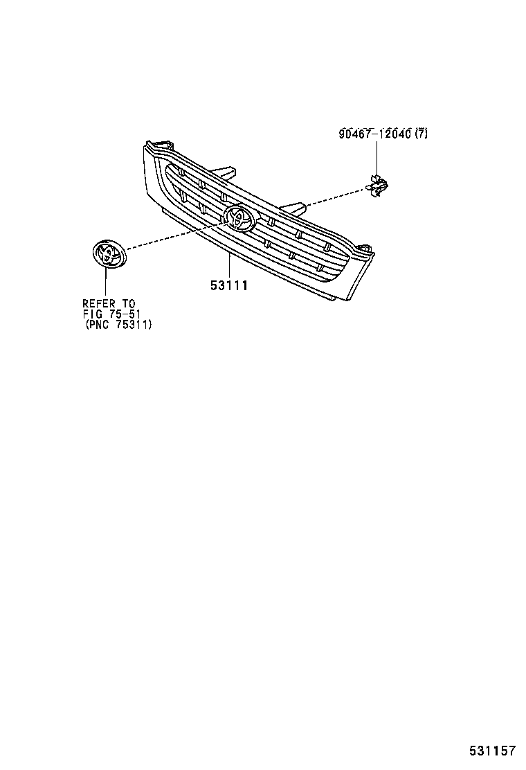53111-35440-G0 GRILLE, RADIATOR product image