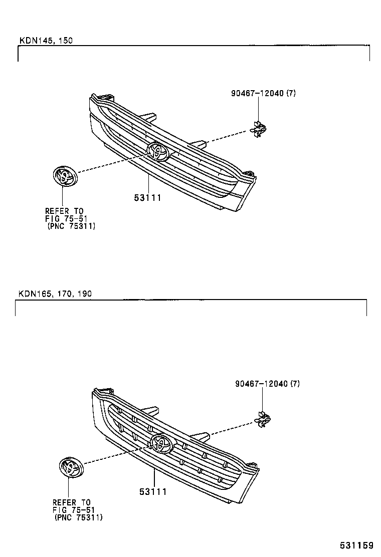 53111-35530 GRILLE, RADIATOR product image