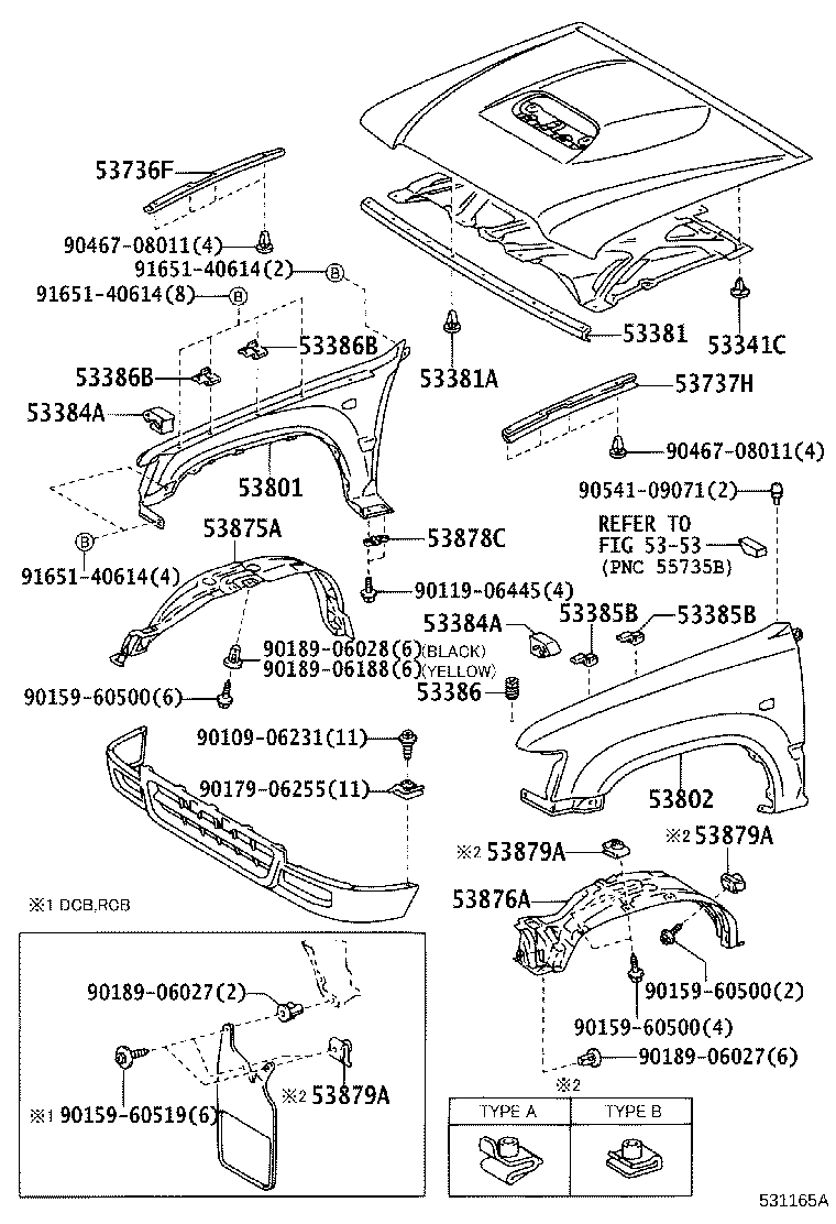 Toyota 53737-89108 SEAL, FRONT FENDER APRON, LH