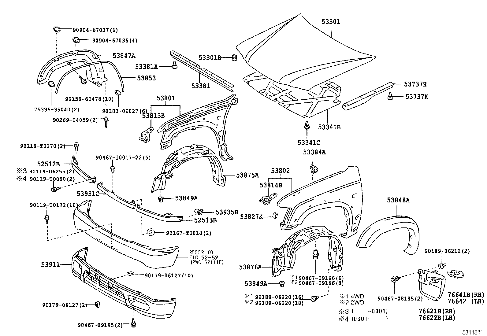 53802-35271 FENDER SUB-ASSY, FRONT LH product image