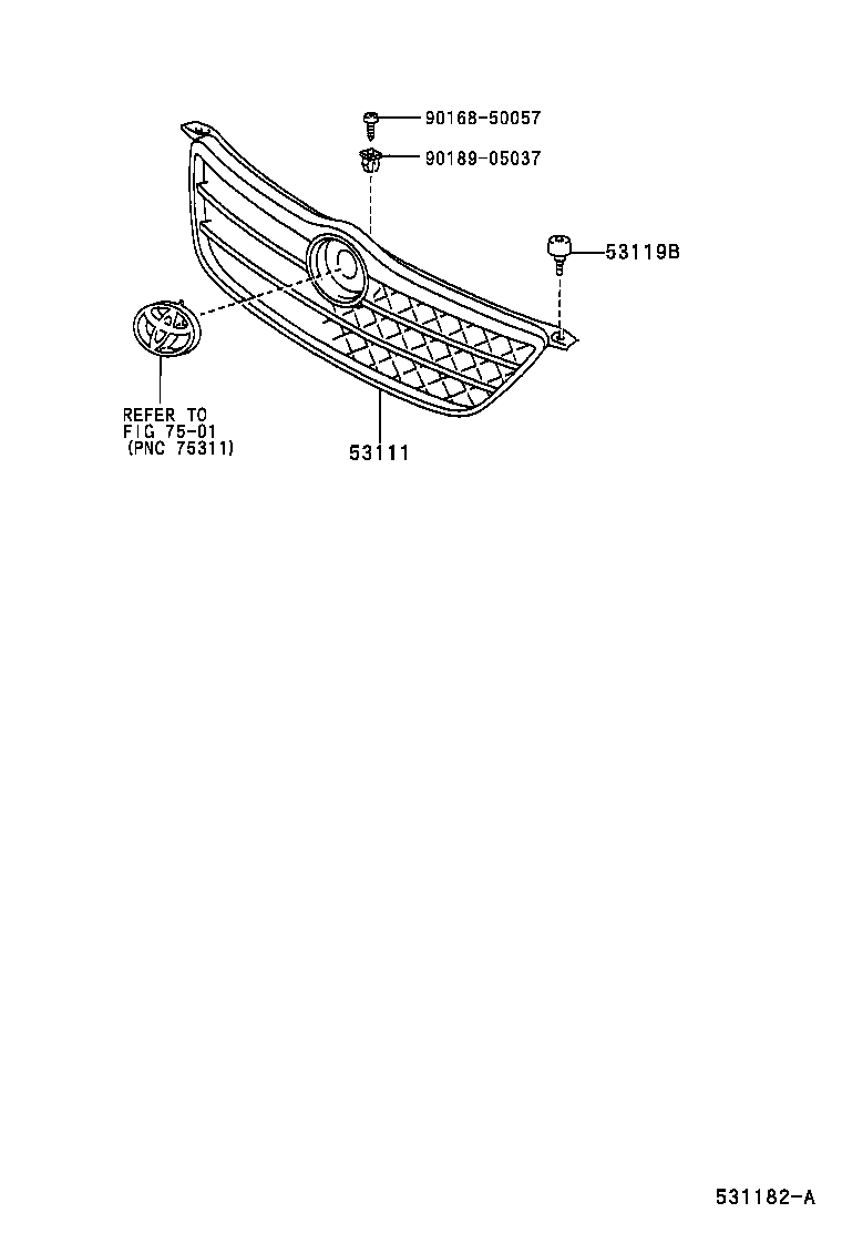 53119-12150 PROTECTOR, RADIATOR GRILLE product image