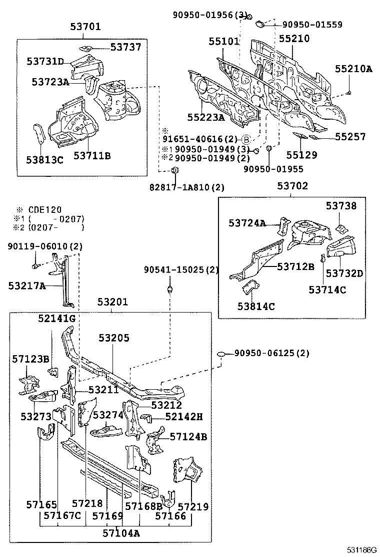 52141-12500 STAY, FRONT BUMPER, RH product image