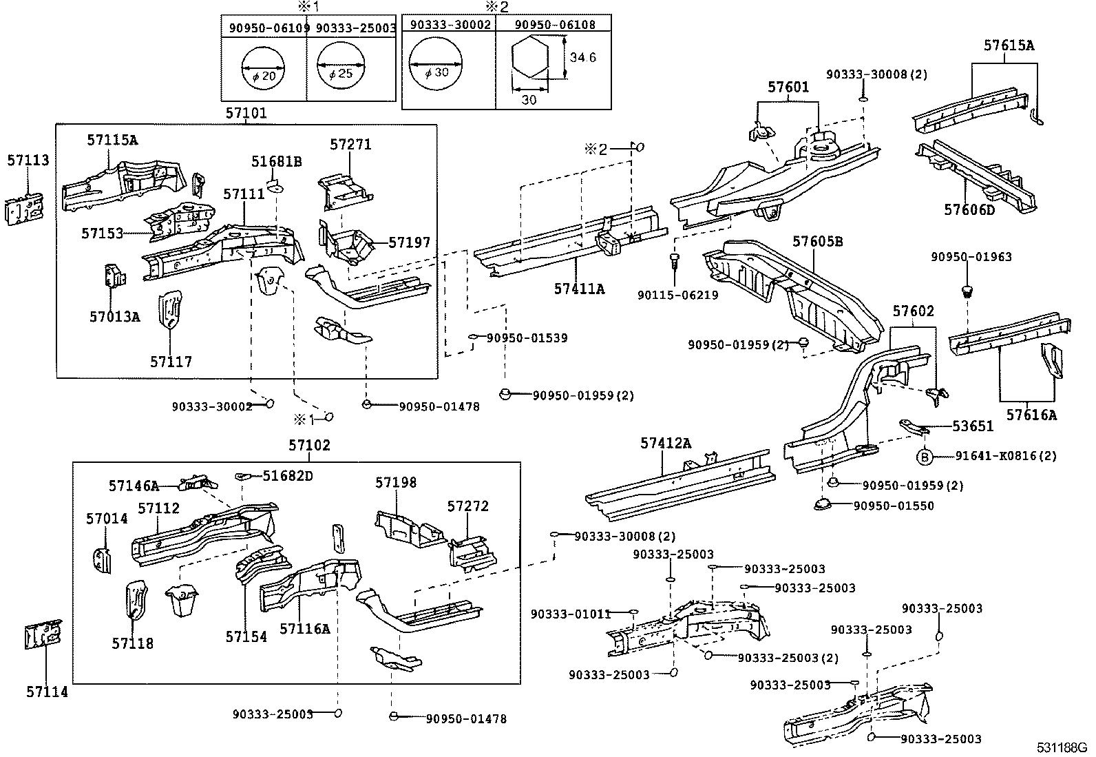 57016-12070 REINFORCEMENT, FRONT SIDE MEMBER, NO.2 RH product image