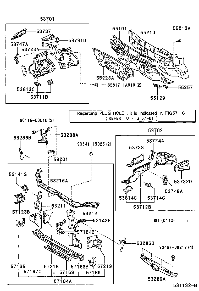 53702-13030 APRON SUB-ASSY, FRONT FENDER, LH product image