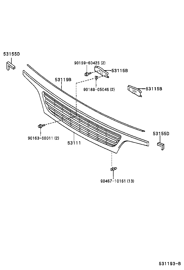 53111-37730 GRILLE, RADIATOR product image