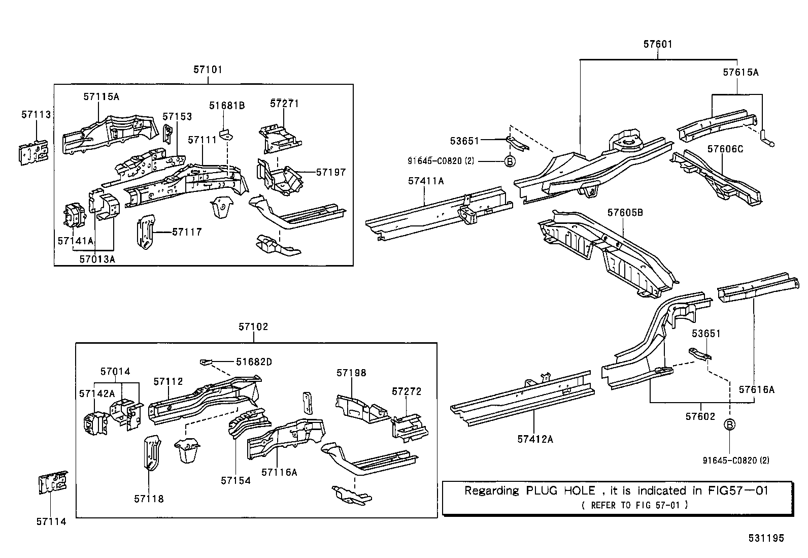 57014-13010 SUPPORT, FRONT BUMPER ARM, LH product image
