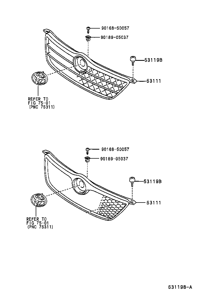 53111-13200 GRILLE, RADIATOR product image