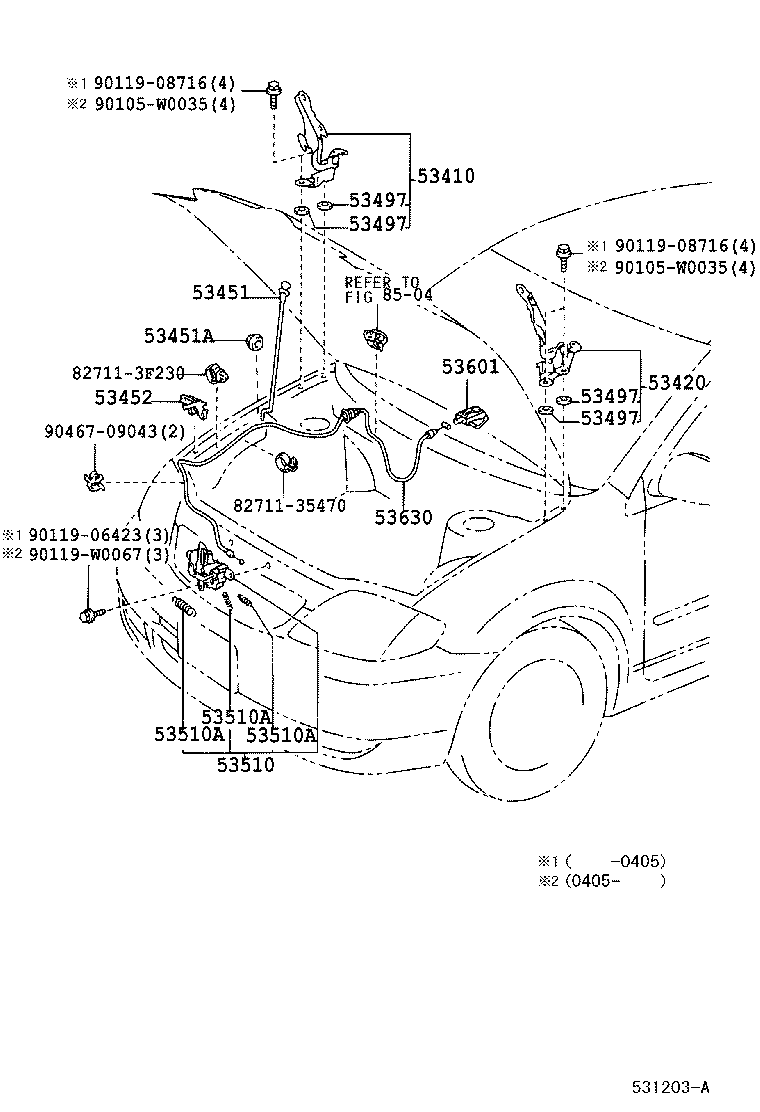 53630-02110 CABLE ASSY, HOOD LOCK CONTROL product image