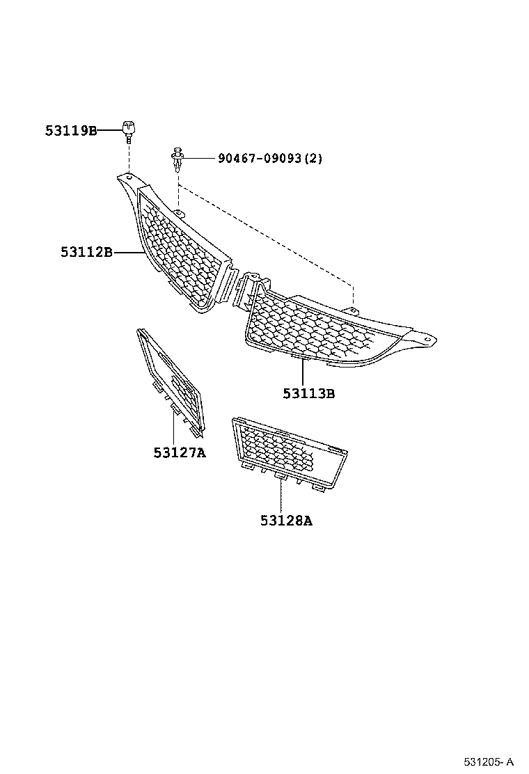 53119-02050 PROTECTOR, RADIATOR GRILLE product image