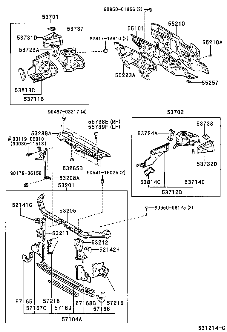53702-02040 APRON SUB-ASSY, FRONT FENDER, LH product image