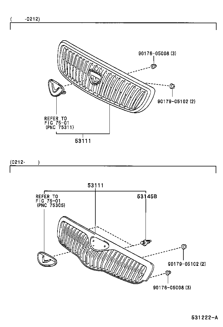 53145-52050 CLIP, RADIATOR GRILLE GARNISH product image