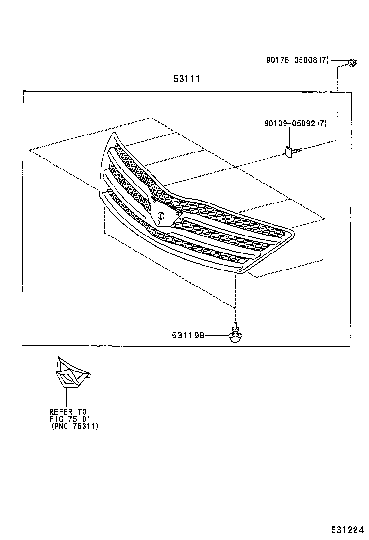 53111-20A20 GRILLE, RADIATOR product image