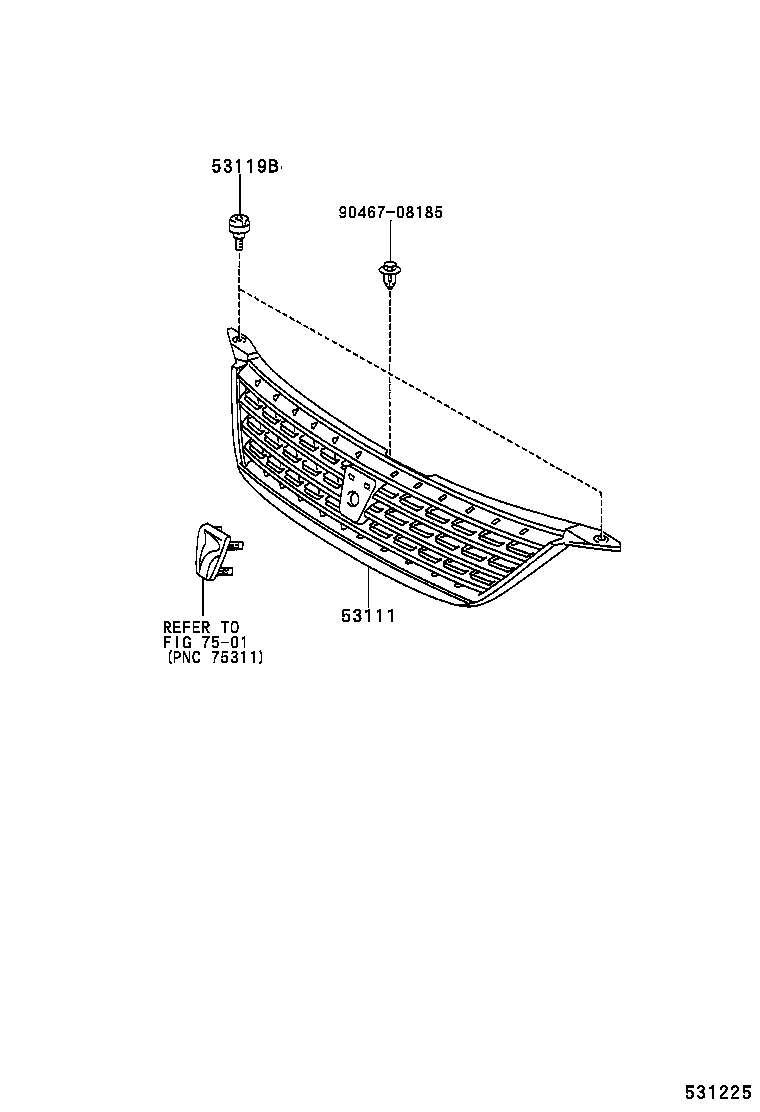 53111-20A20 GRILLE, RADIATOR product image