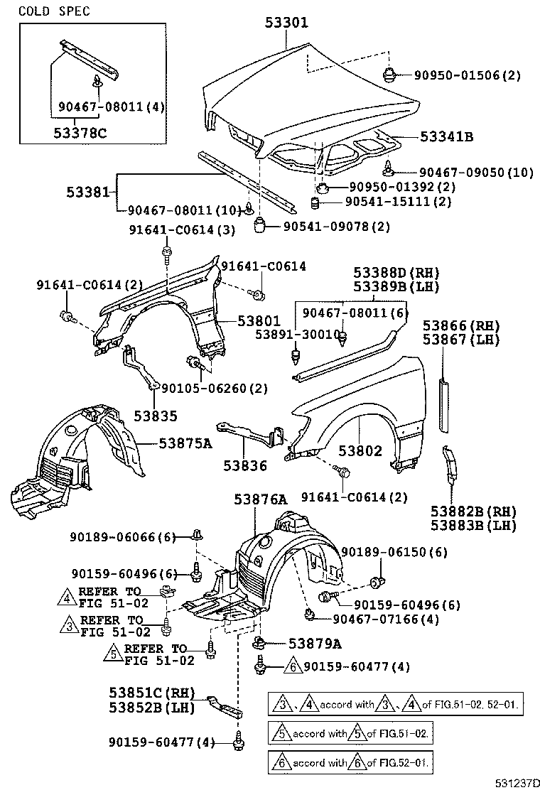 53378-30060 SEAL, HOOD AIR INTAKE DUCT product image