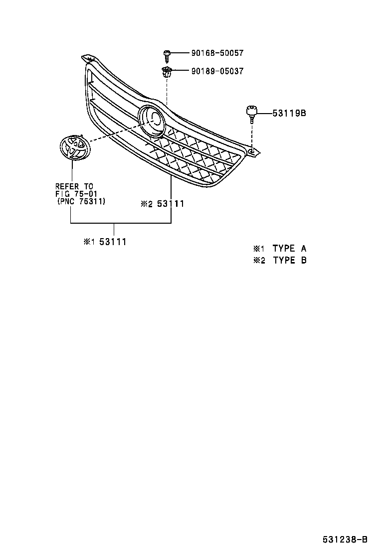53111-12A70 GRILLE, RADIATOR product image