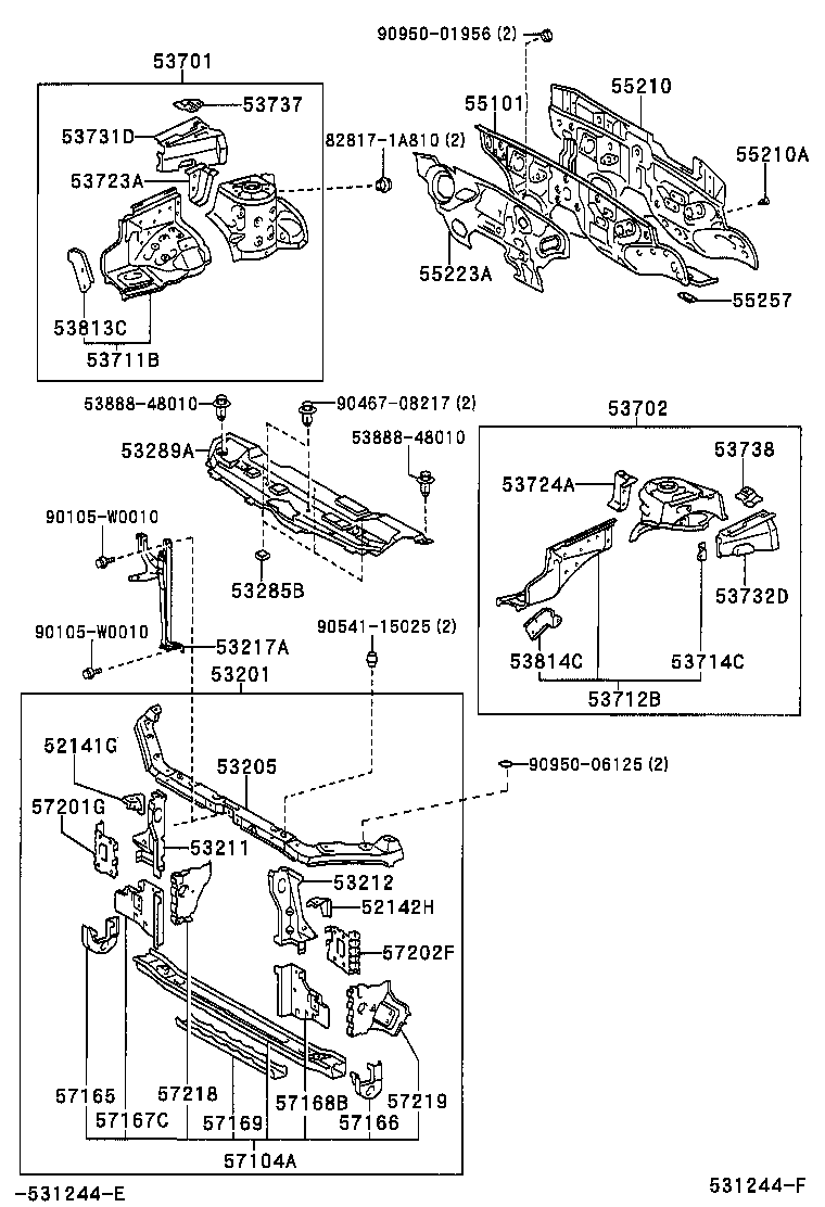 53702-02050 APRON SUB-ASSY, FRONT FENDER, LH product image