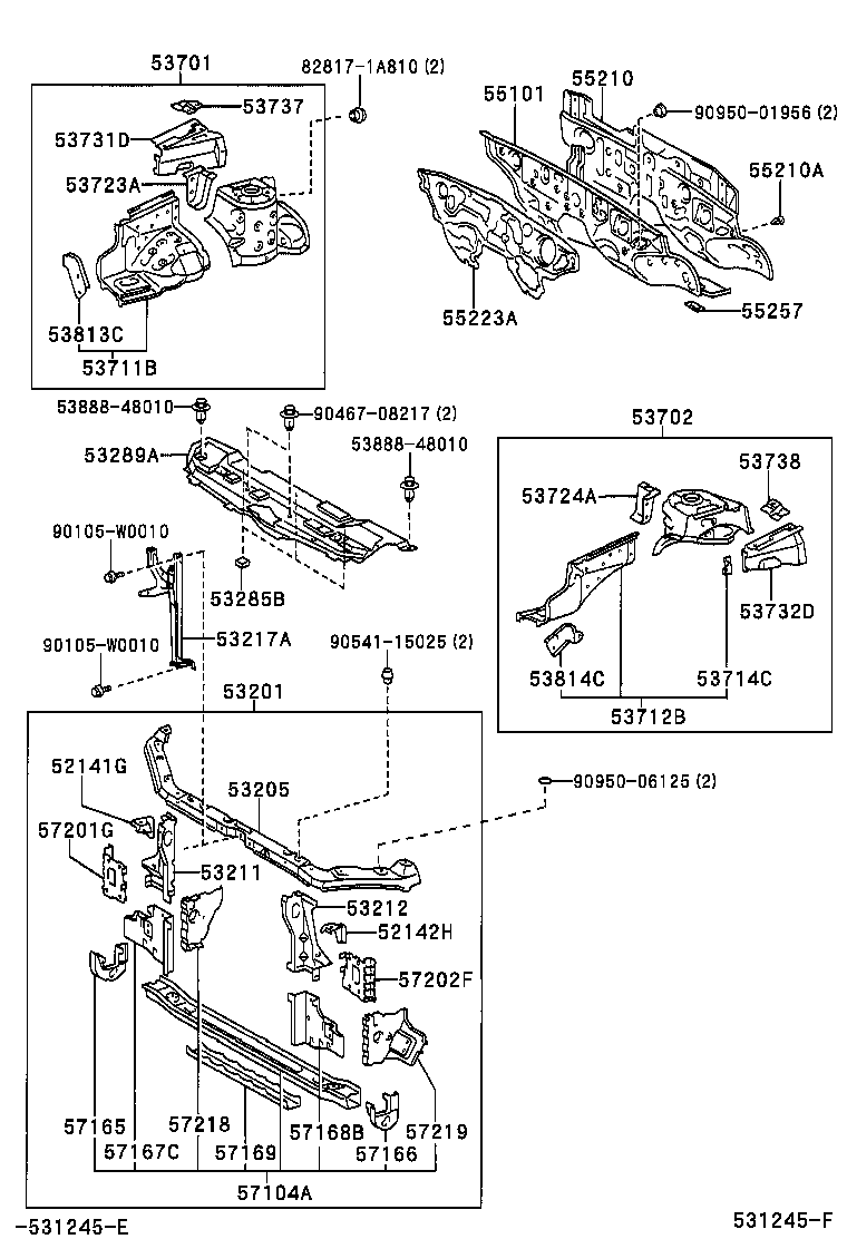 53702-02050 APRON SUB-ASSY, FRONT FENDER, LH product image