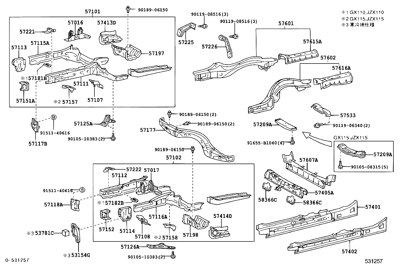 53154-22020 GUIDE, RADIATOR GRILLE SIDE AIR, LH product image