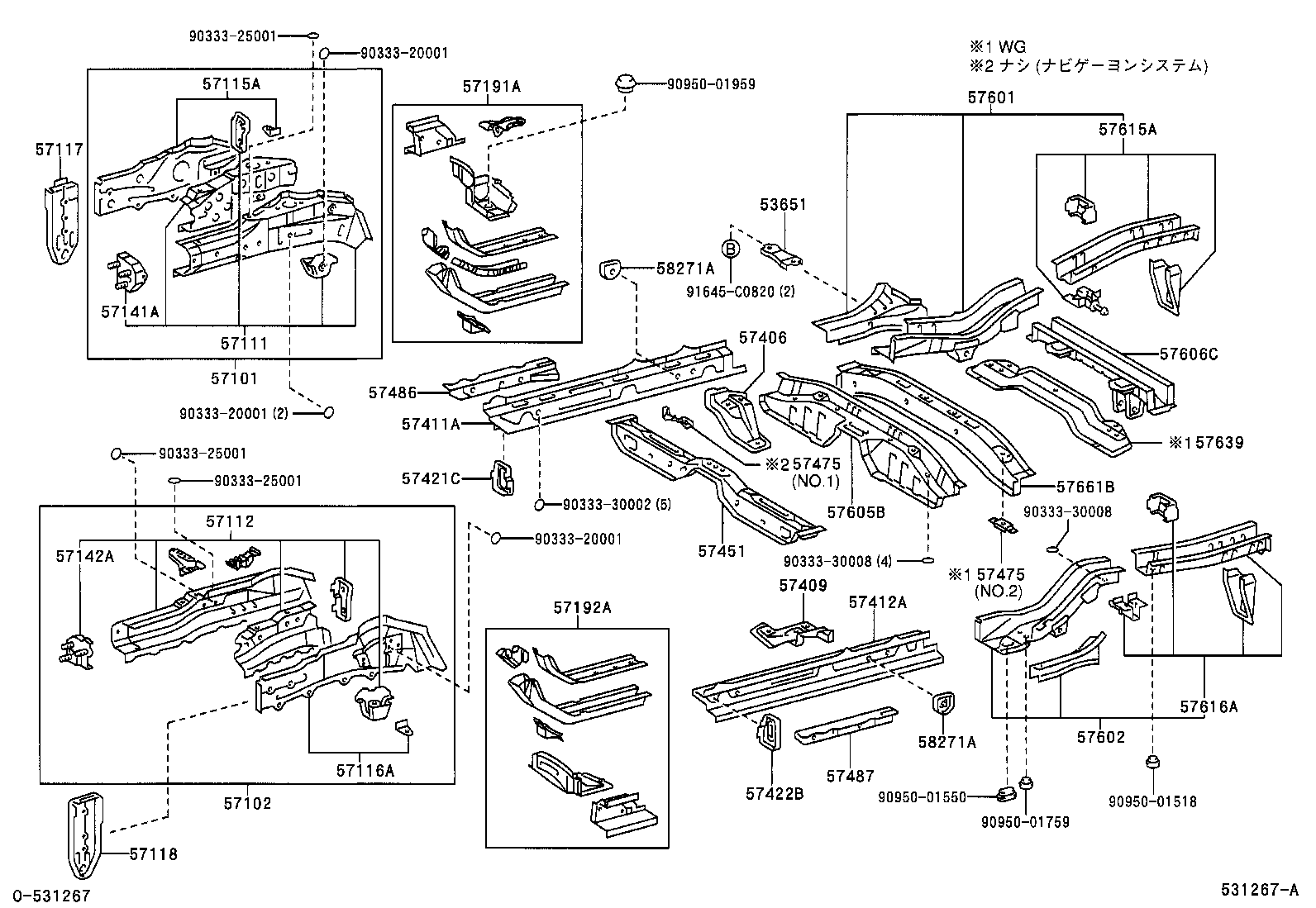 57101-32906 MEMBER SUB-ASSY, FRONT SIDE, RH product image