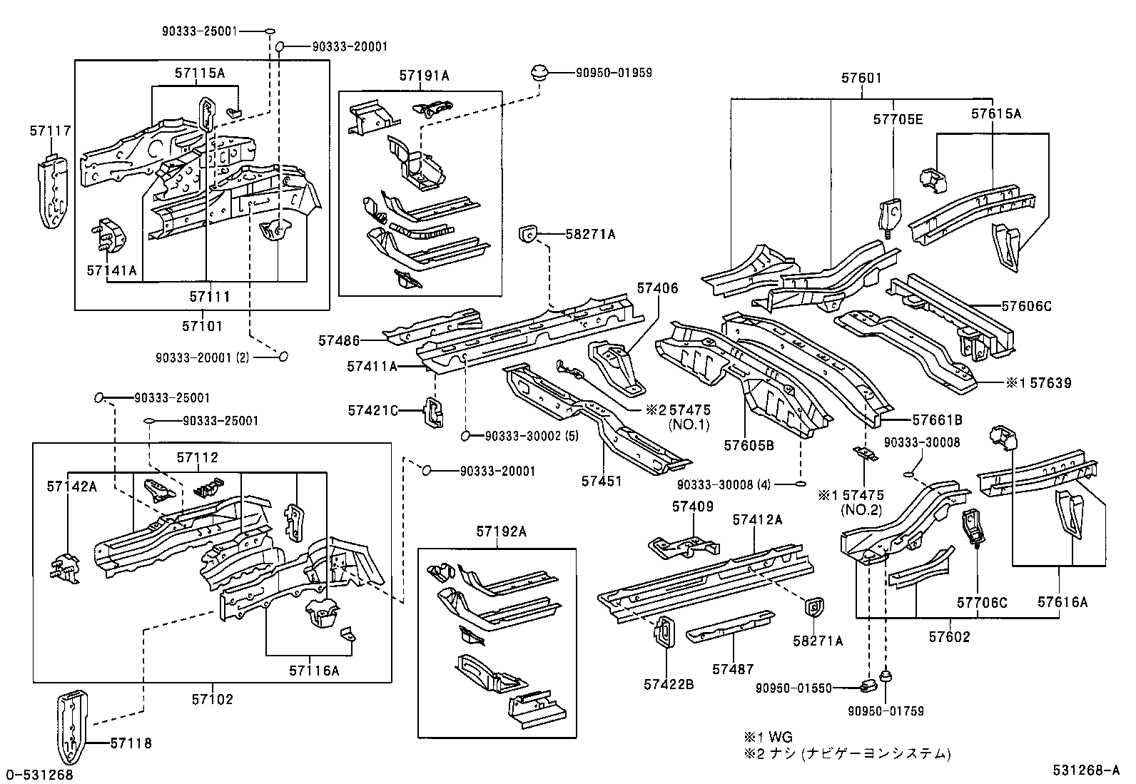 57101-32906 MEMBER SUB-ASSY, FRONT SIDE, RH product image