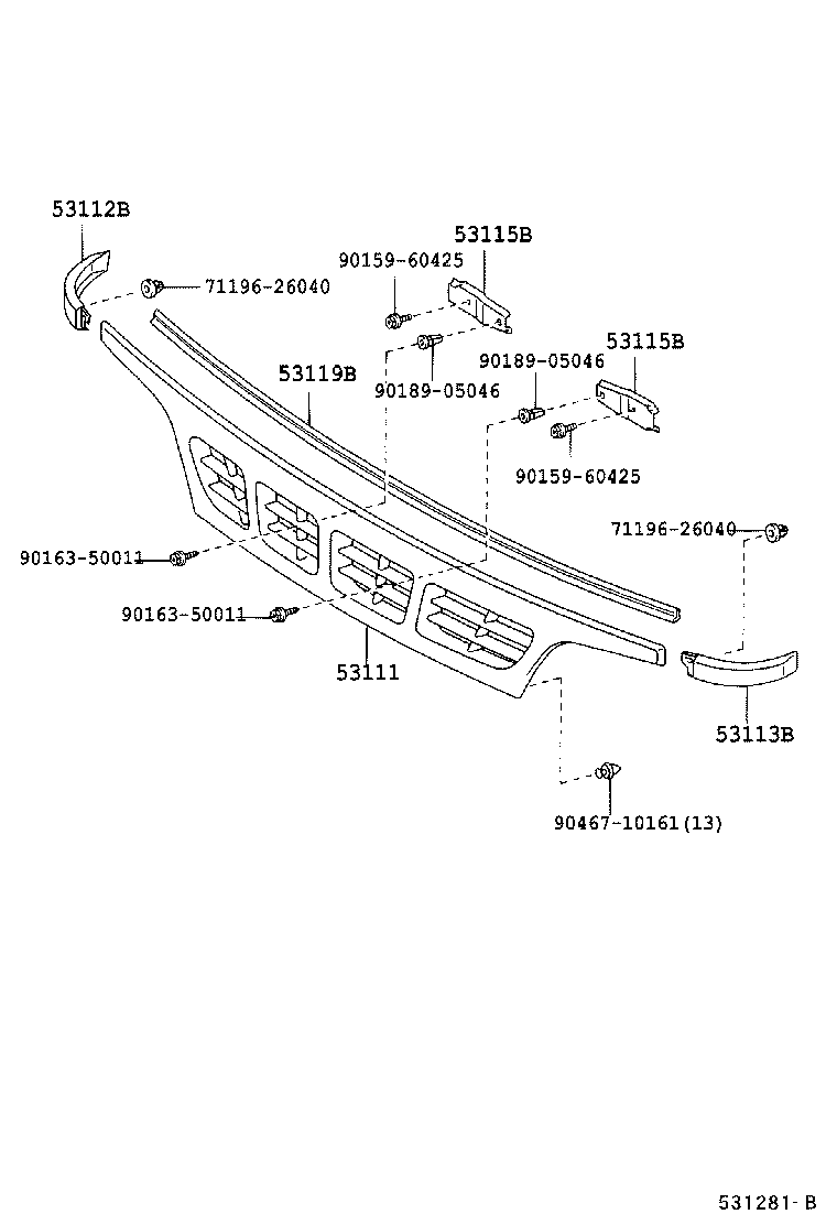 53111-37460 GRILLE, RADIATOR product image
