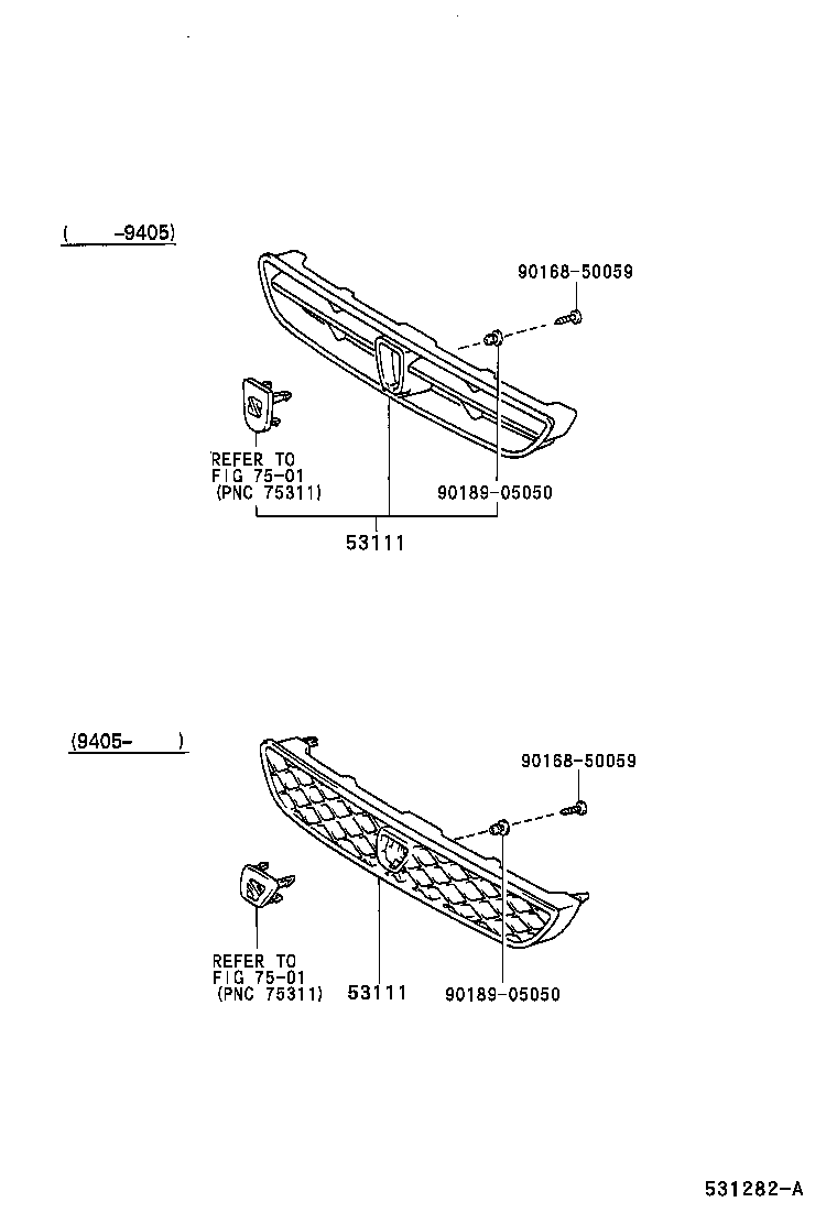 53111-1A140 GRILLE, RADIATOR product image