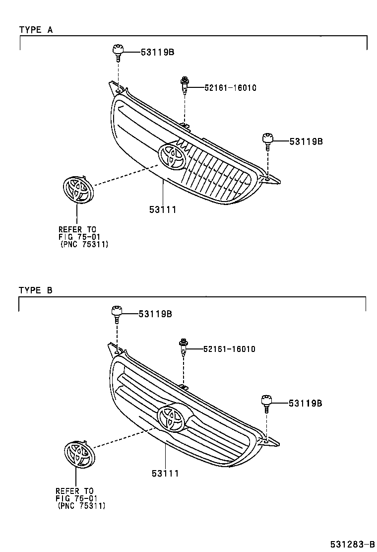 53100-02040 GRILLE, RADIATOR product image