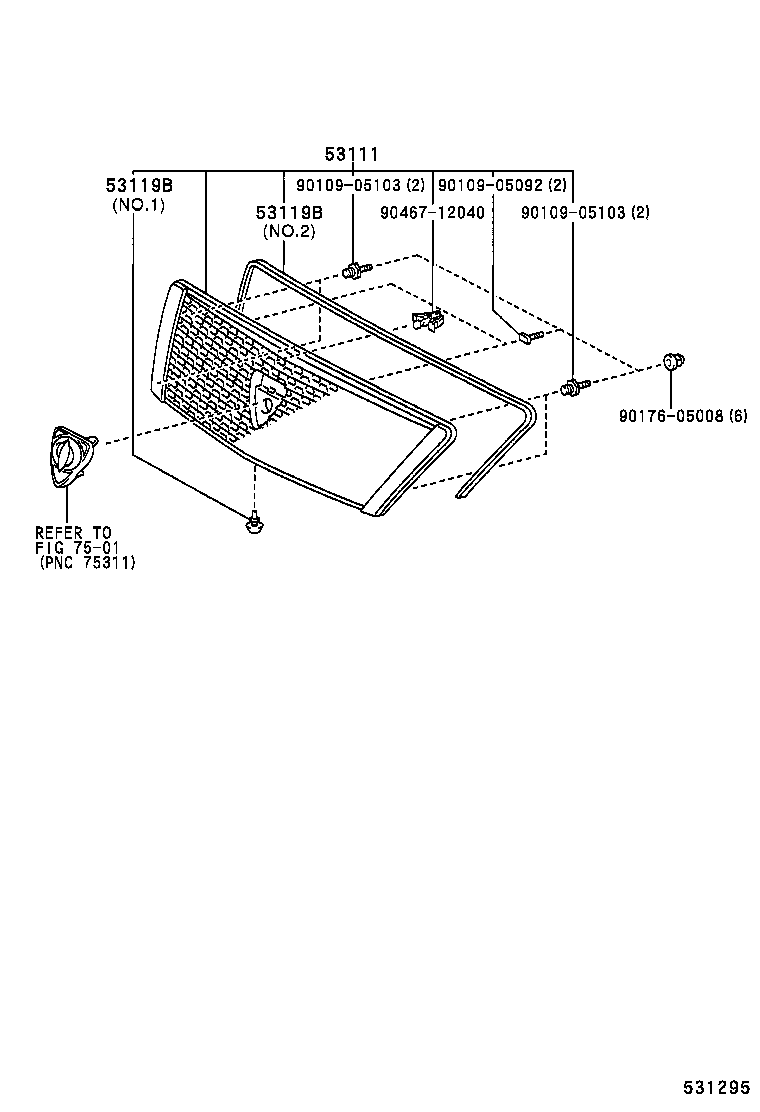 53101-63010 GRILLE, RADIATOR product image