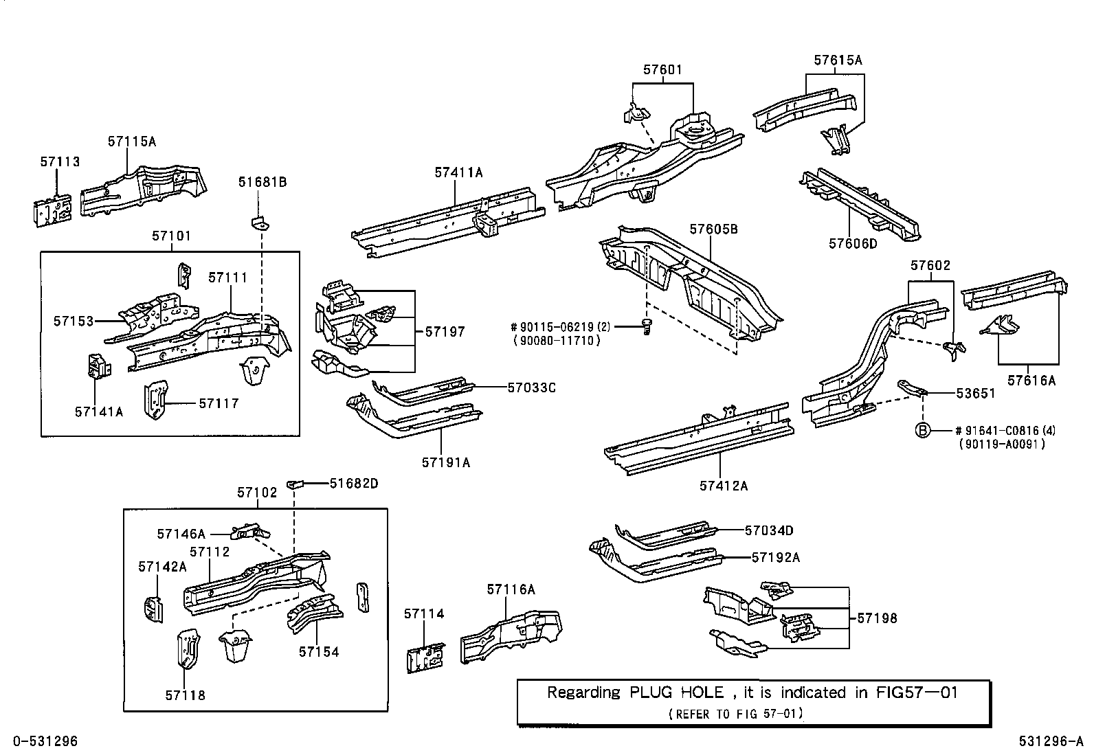 Toyota 57198-12900 BOX, TORQUE, FRONT LH