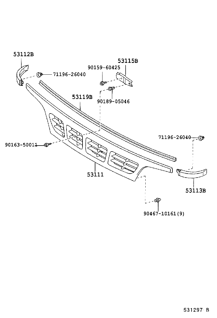 53111-37550 GRILLE, RADIATOR product image