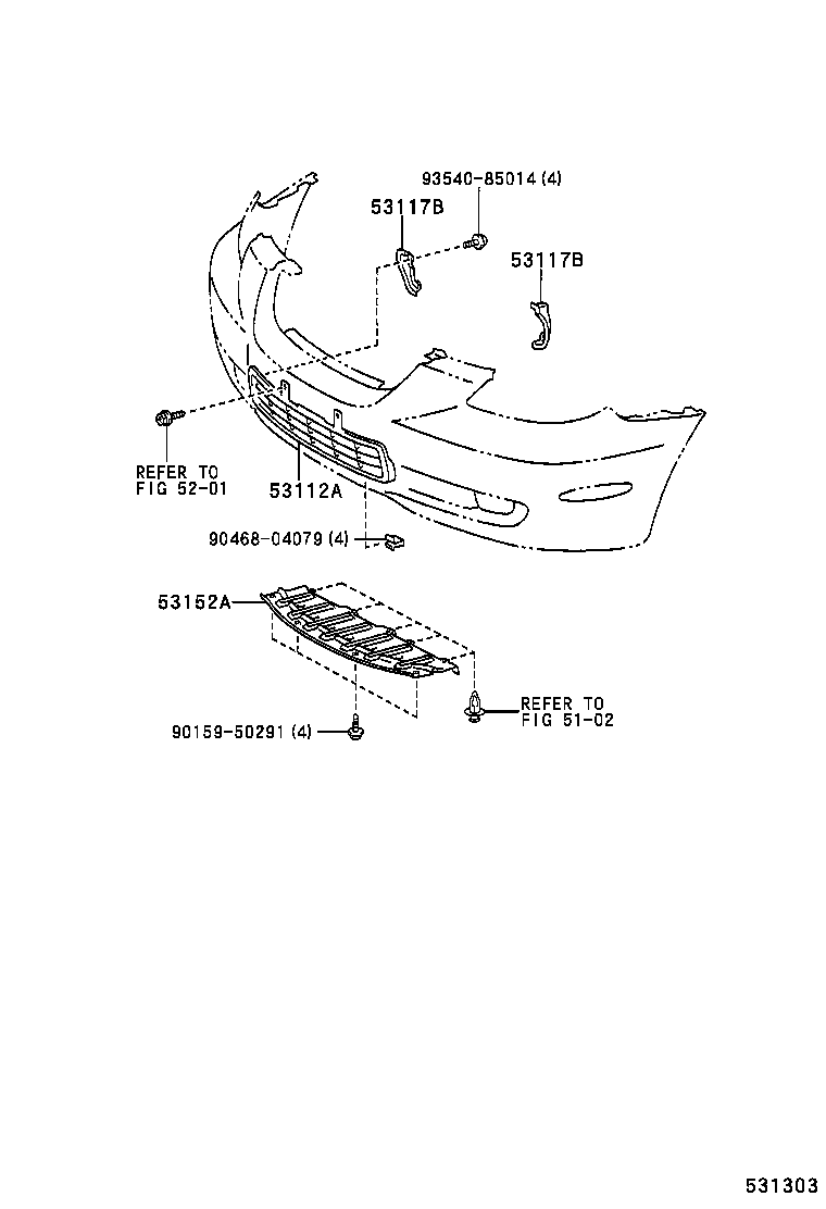 53117-24010 BRACKET, RADIATOR GRILLE, LOWER product image