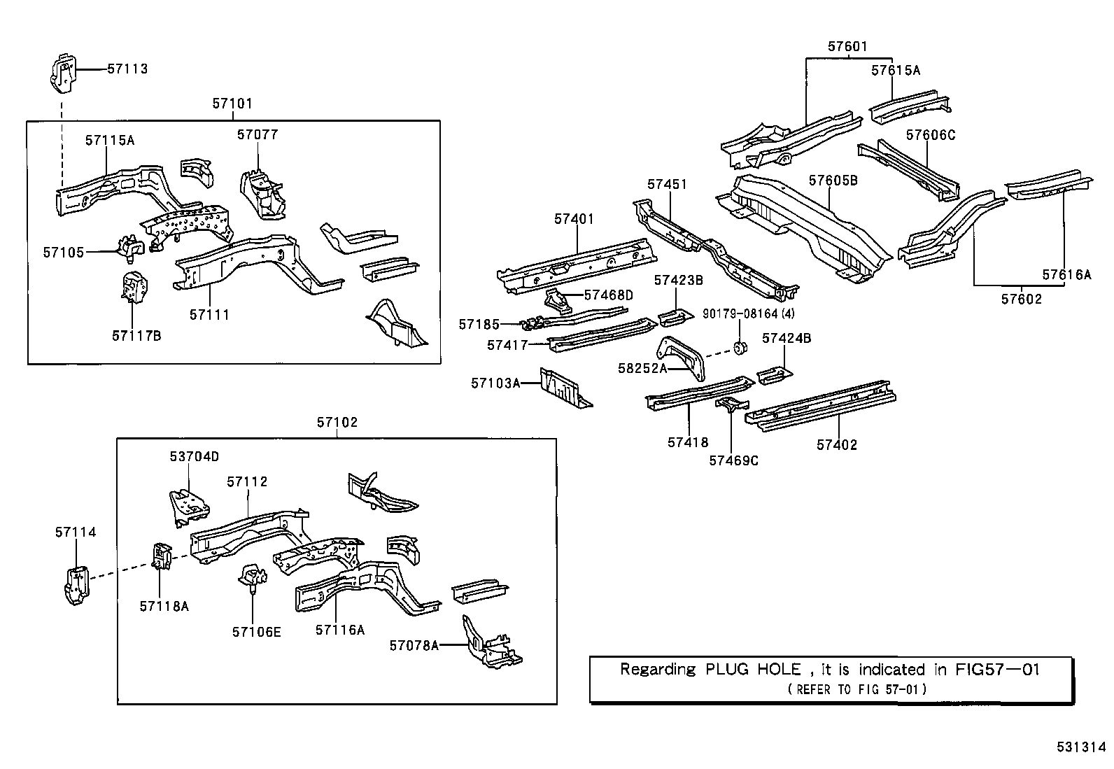 57077-06060 BOX SUB-ASSY, TORQUE, FRONT RH product image