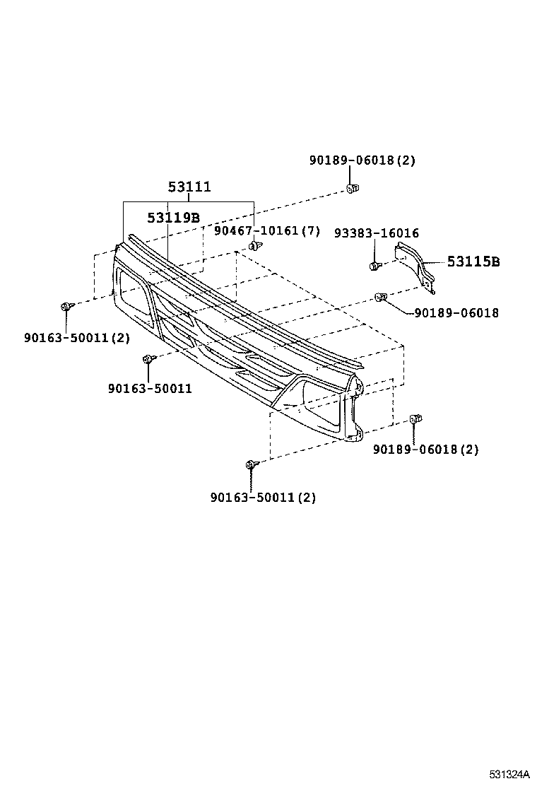 53111-37700 GRILLE, RADIATOR product image