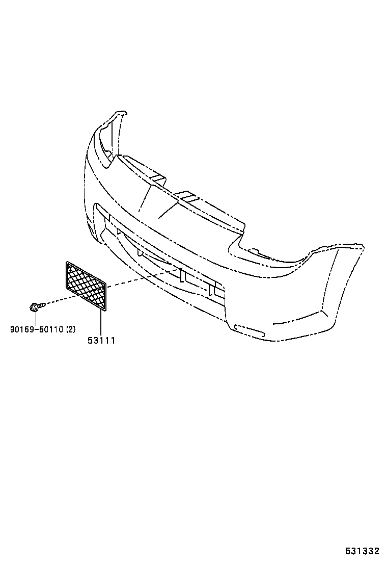 53113-17010 GRILLE, RADIATOR, LOWER LH product image