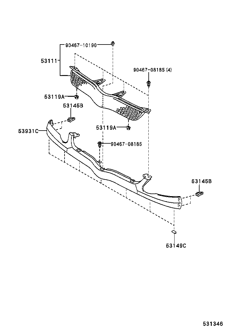 53111-52040 GRILLE, RADIATOR product image